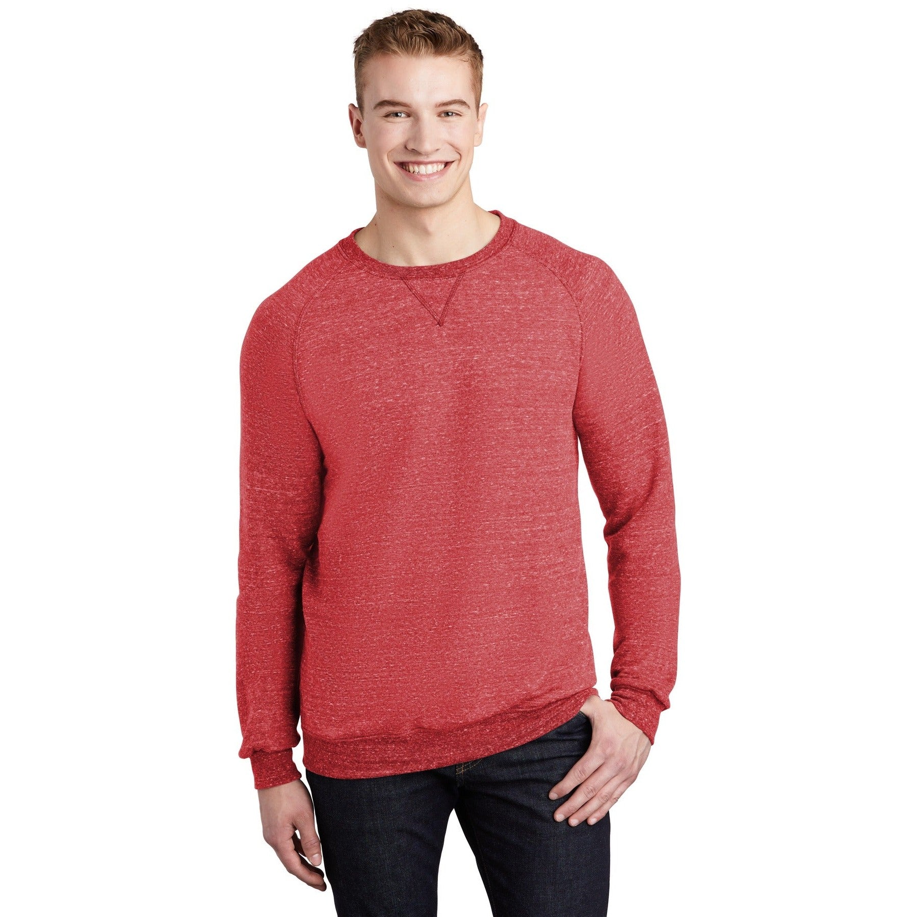 Jerzees-Jerzees ® Snow Heather French Terry Raglan Crew 91M-MedTech-5